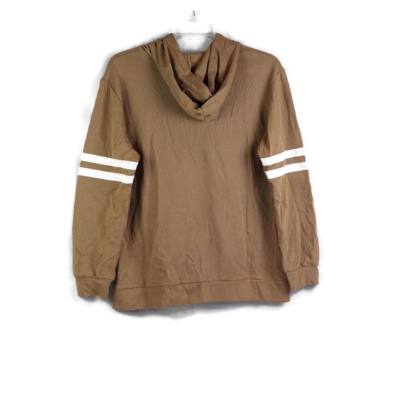 Original Design Brown Women's Sweatshirt Hooded Drawstring Full Zip XL 035 - Picture 6 of 6